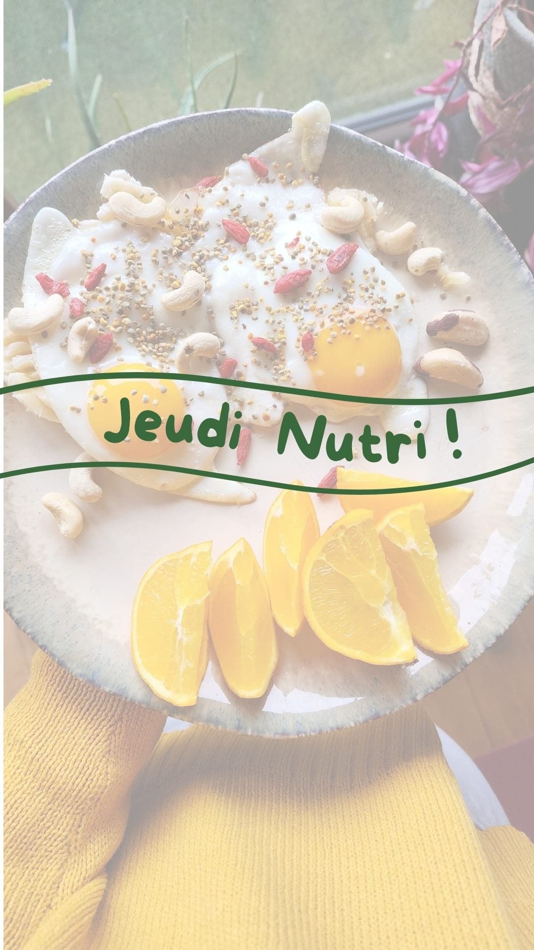 Visuel « Jeudi Nutri » : un bol de yaourt, fruits et oléagineux